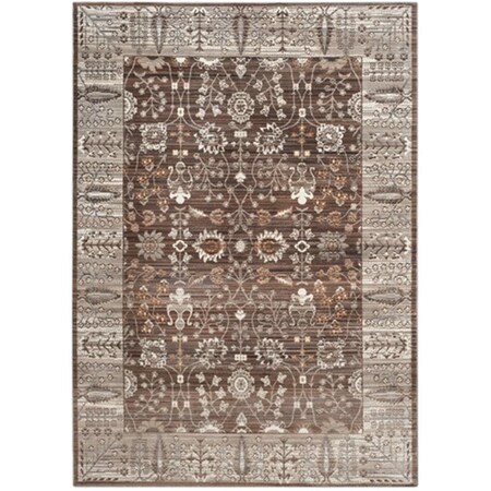 Safavieh Valencia Power Loomed Rectangle Rug- Brown - Beige- 8 x 10 ft. VAL118F-8